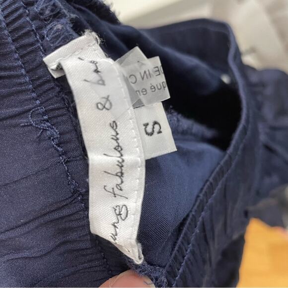 Young Broke & Fabulous Navy Blue Drawstring Waist Satin Jogger Pants Womens S - Picture 10 of 10